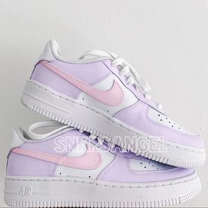 Nike custom air force 1 low lilac lavender purple baby pink light pink